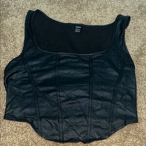 SHEIN Black Sleeveless Crop Bustier Top
